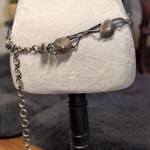 Vintage Silver Floral Medallion Belt - Women's Accessory